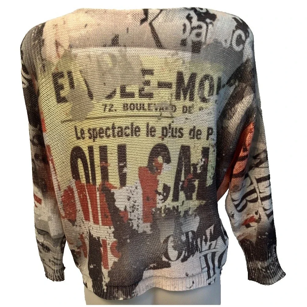 Gigi Moda Italy Pop Art Graffiti Knit Sweater - Graphic Glamour Euro-Streetwear